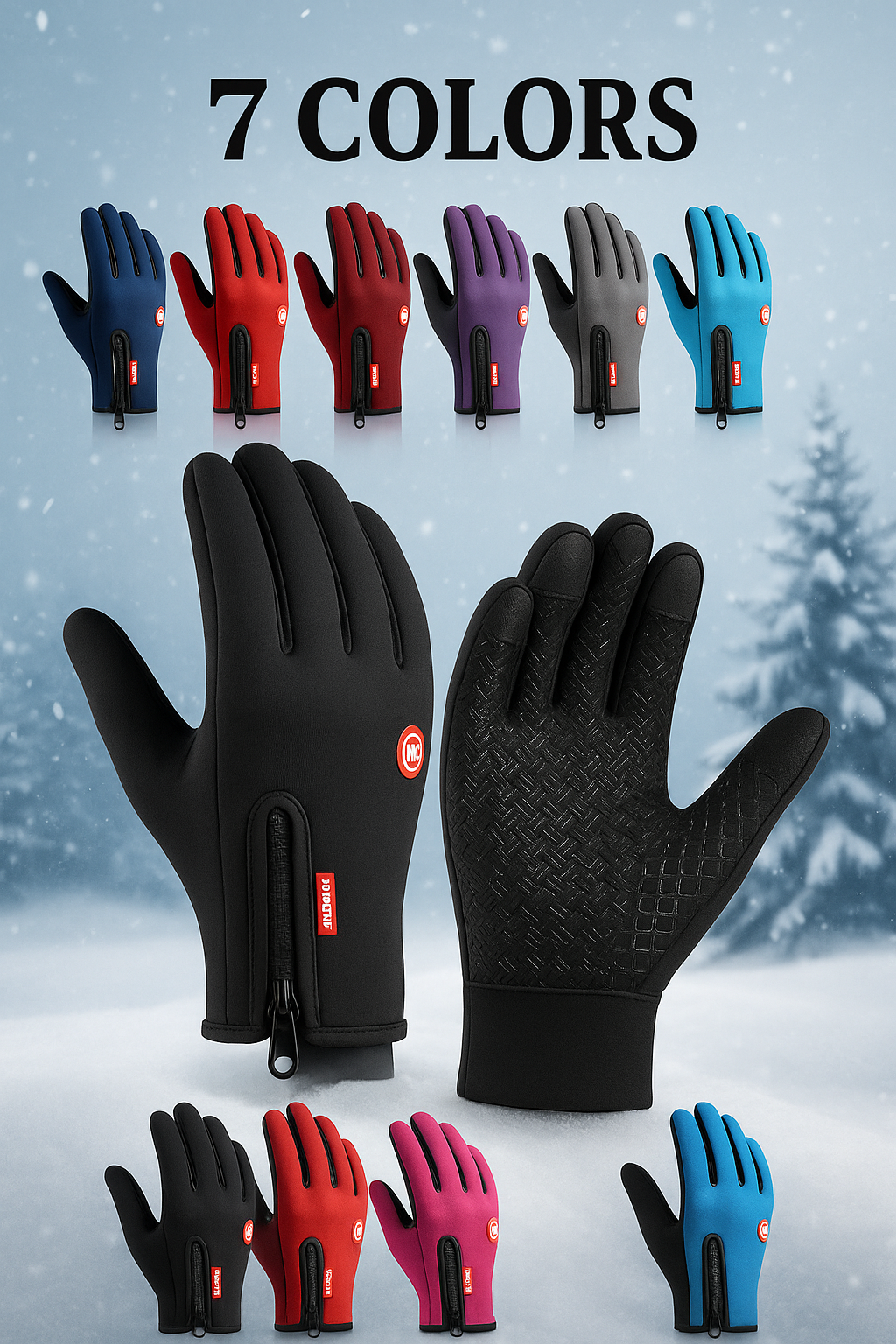 Thermal Gloves Winter Cycling Gloves With Wrist Support Touch Screen