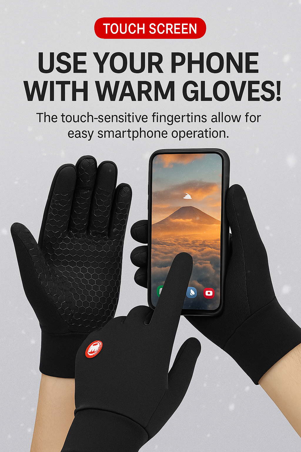 Thermal Gloves Winter Cycling Gloves With Wrist Support Touch Screen