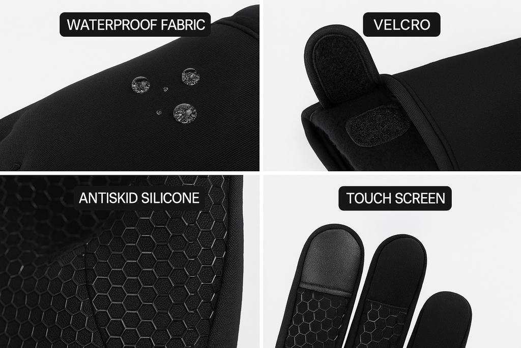 Thermal Gloves Winter Cycling Gloves With Wrist Support Touch Screen