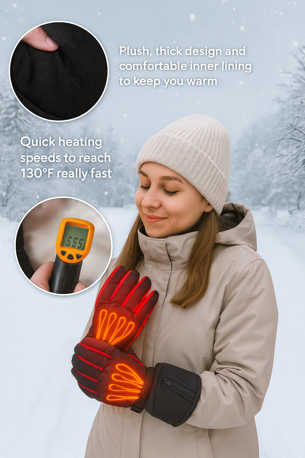 Battery Type Heated Thermal Gloves Electric Glove