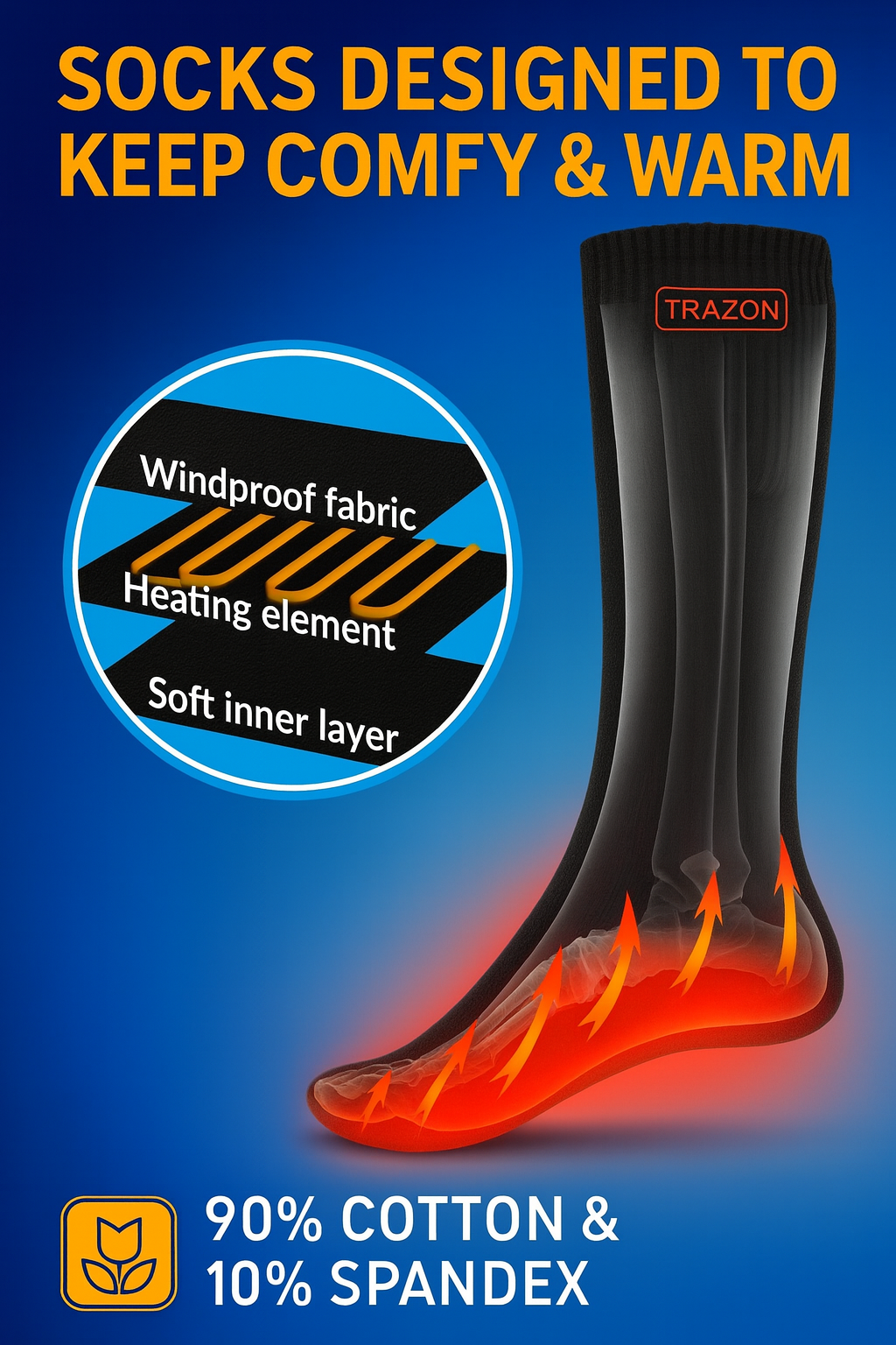 CozyCharge™ Heated Socks | Rechargeable Electric Thermal Winter Socks for Men & Women