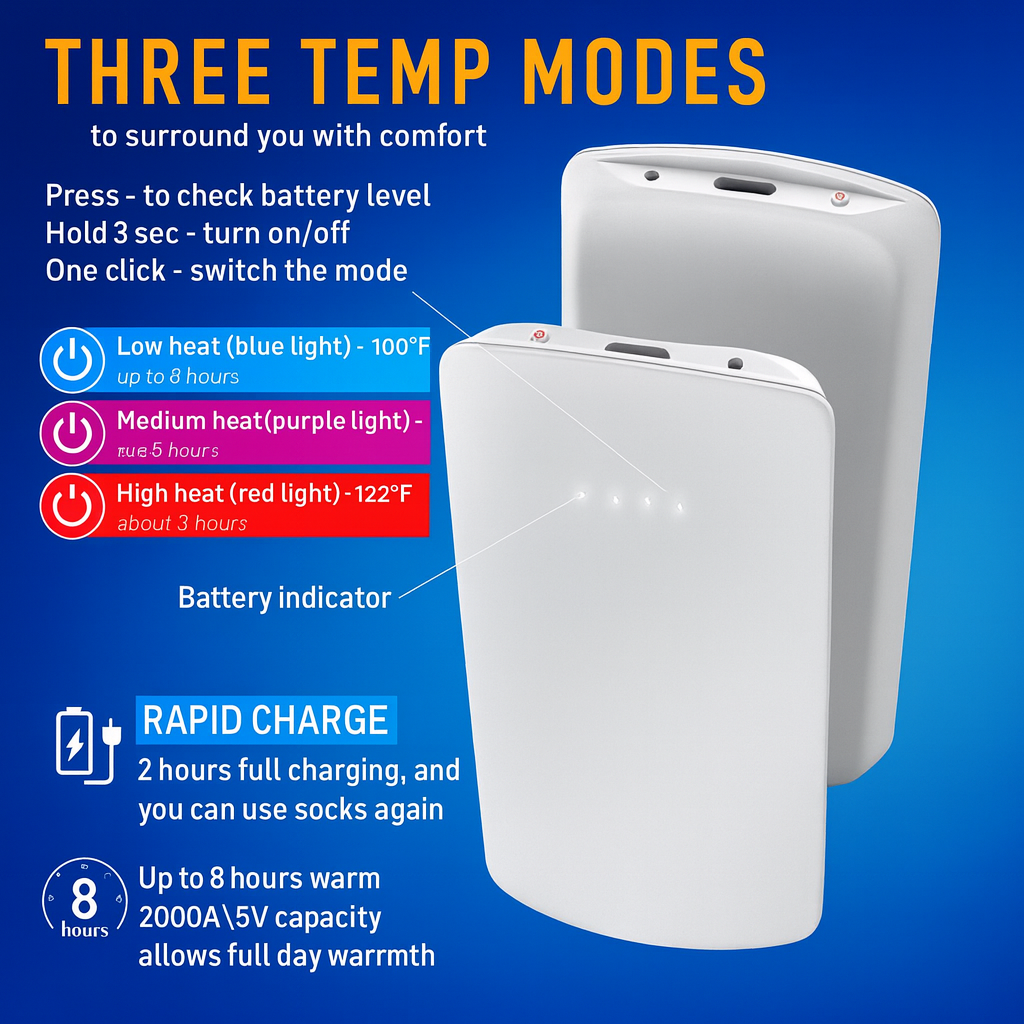 CozyCharge™ Heated Socks | Rechargeable Electric Thermal Winter Socks for Men & Women