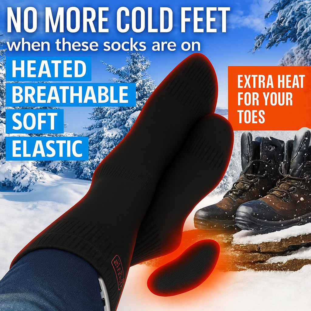 CozyCharge™ Heated Socks | Rechargeable Electric Thermal Winter Socks for Men & Women