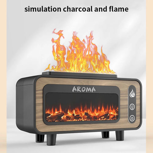CozyCharge™ Fireplace Aroma Diffuser | 7-Color Flame Effect + Essential Oils