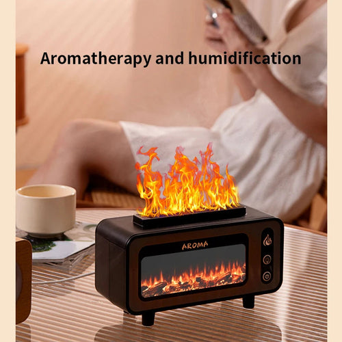 CozyCharge™ Fireplace Aroma Diffuser | 7-Color Flame Effect + Essential Oils