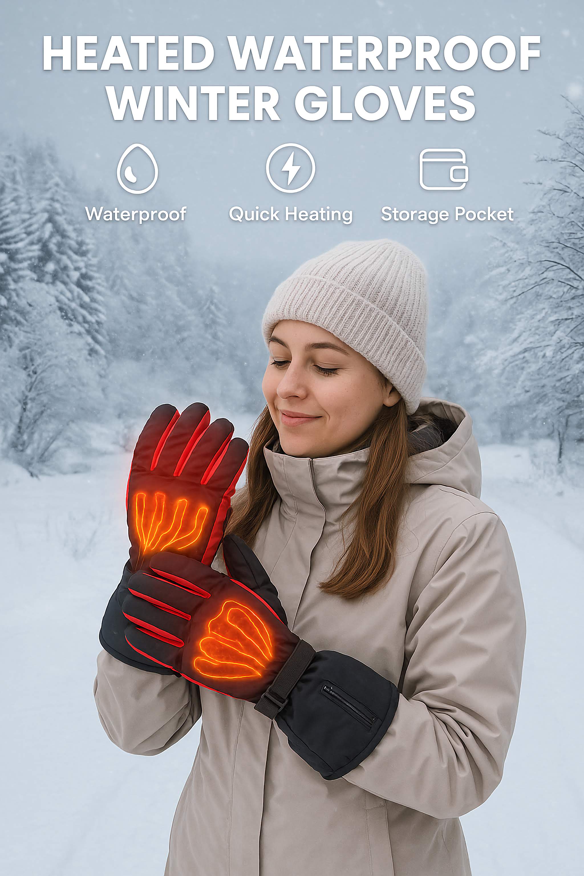 Battery Type Heated Thermal Gloves Electric Glove